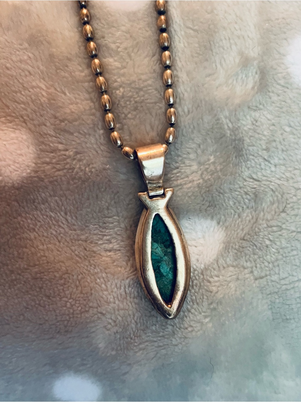 Sterling Silver 925 Teardrop Turquoise Pendant Necklace - Picture 4 of 4